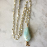 Luna Mini Necklace - Amazonite & Moonstone