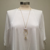 Clarity Necklace - Clear Quartz & Ivory Tassel