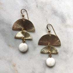 Layered Consciousness Earrings - White Moonstone