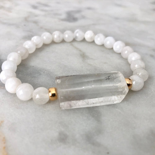 Universal Reality Bracelet - Moonstone & Clear Quartz