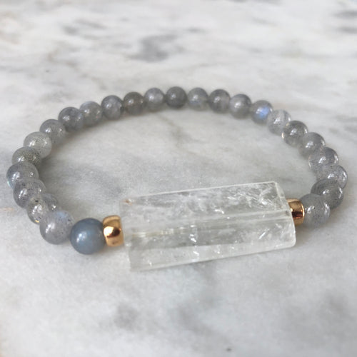 Universal Reality Bracelet - Labradorite & Clear Quartz