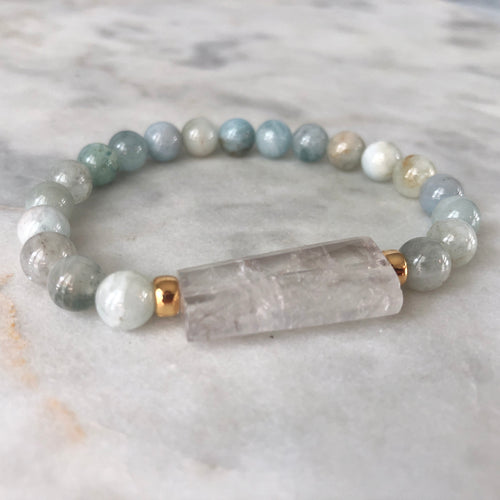 Universal Reality Bracelet - Aquamarine & Clear Quartz