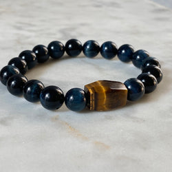 Illuminate Men's Bracelet - Golden & Blue Tiger's Eye