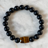 Illuminate Men's Bracelet - Golden Tiger's Eye & Onyx