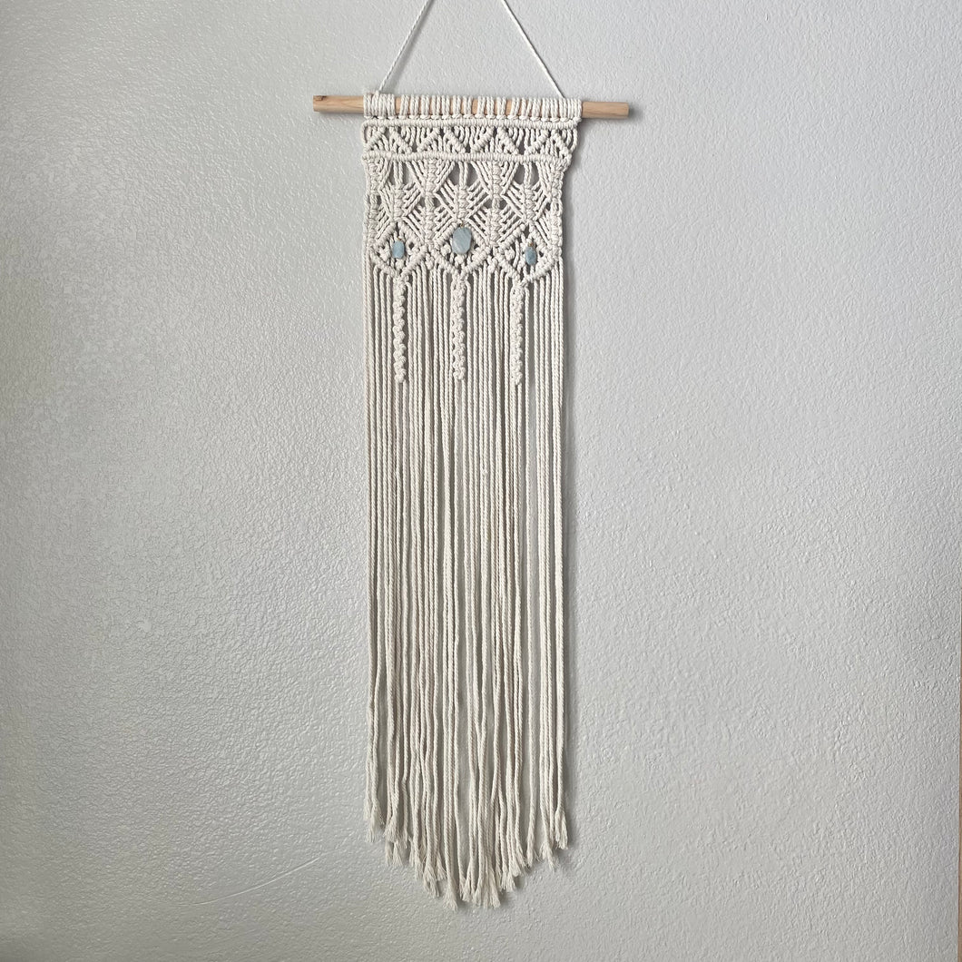 Aquamarine Long Macrame Wall Hanging