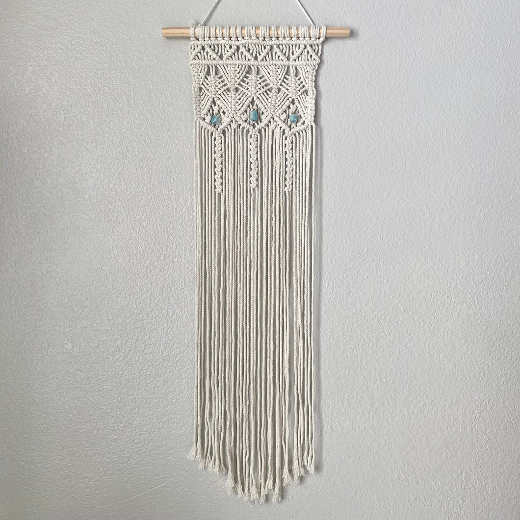 Amazonite Long Macrame Wall Hanging