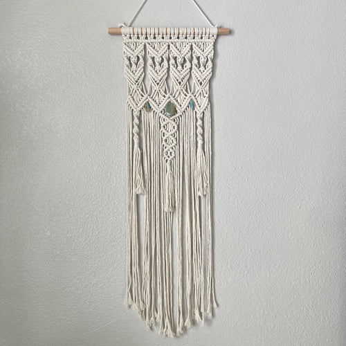 Amazonite Long Macrame Wall Hanging II