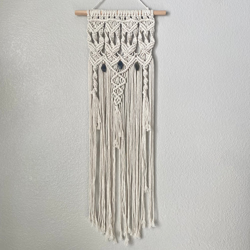 Labradorite Long Macrame Wall Hanging