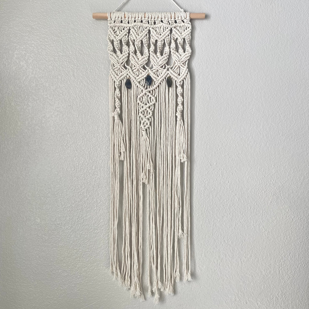 Labradorite Long Macrame Wall Hanging