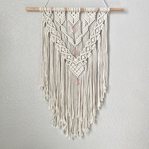Rose Quartz Large Macrame Wall Hanging