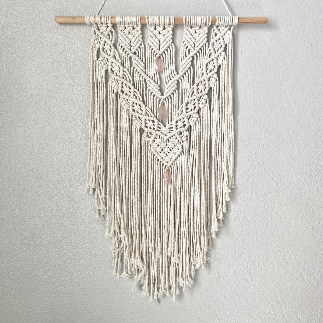 Rose Quartz Large Macrame Wall Hanging