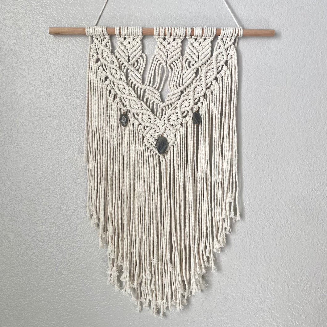 Labradorite Large Macrame Wall Hanging