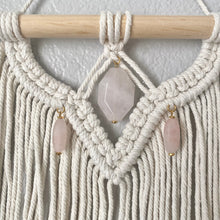 Rose Quartz Mini Macrame Wall Hanging I