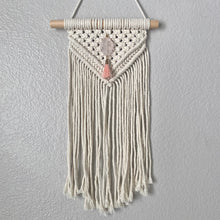 Rose Quartz Mini Macrame Wall Hanging II