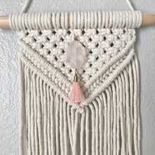 Rose Quartz Mini Macrame Wall Hanging II