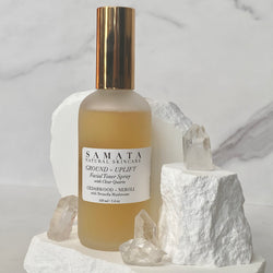 Ground + Uplift Facial Mist:  Cedarwood + Neroli with Clear Quartz