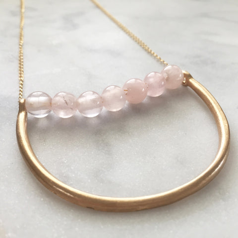 Rose quartz fertility and pregnancy support necklace