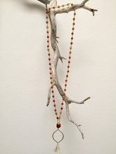 beaded red carnelian mala yoga jewelry necklace