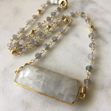 Embrace Change Rectangle Necklace - Labradorite & Moonstone