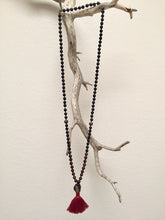 Onyx, Red Garnet & Pink Tourmaline Mala - To Uplift, Balance & Protect