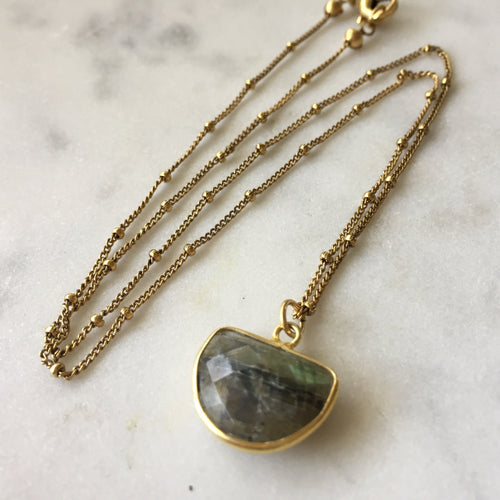 Transformation Half Circle Necklace - Labradorite