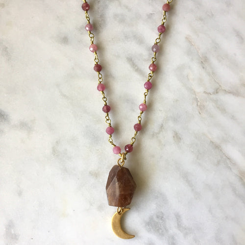 Luna Necklace - Pink Tourmaline