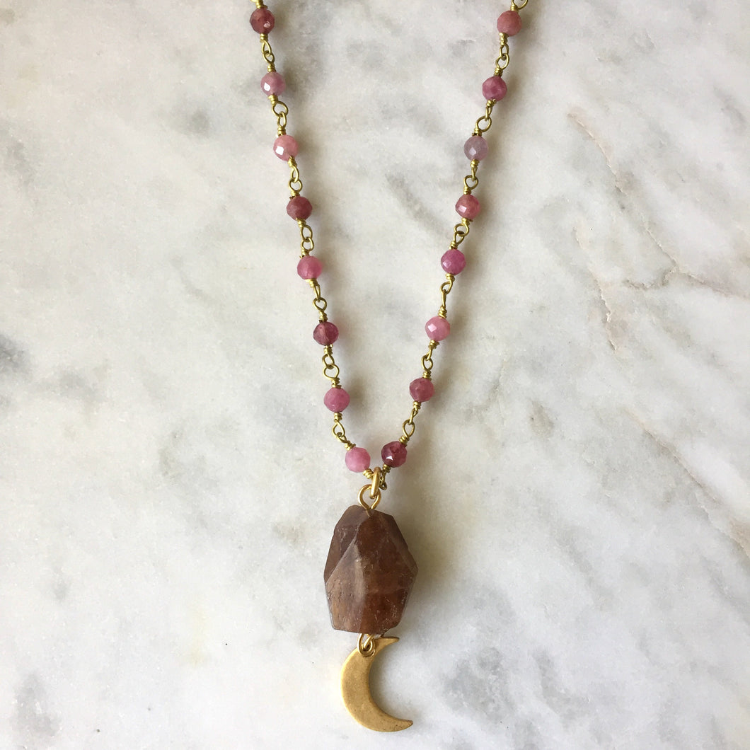 Luna Necklace - Pink Tourmaline