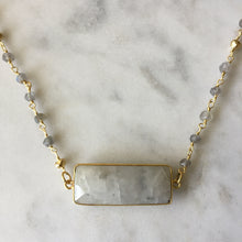 Embrace Change Rectangle Necklace - Labradorite & Moonstone