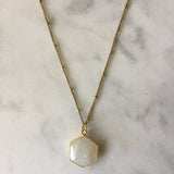 Goddess Hexagon Necklace - Moonstone