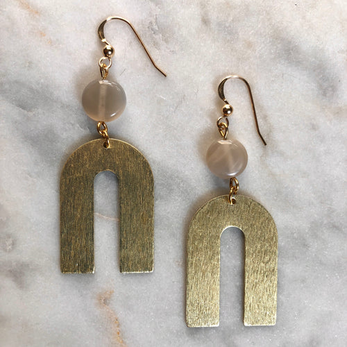 Flexible Mind Earrings - Grey Moonstone