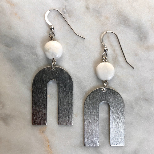 Flexible Mind Earrings - White Moonstone