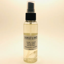 Calm + Clear Facial Mist:  Sandalwood + Lavender with Clear Quartz