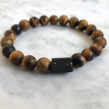 Guardian Men's Bracelet - Golden Tiger's Eye & Black Tourmaline