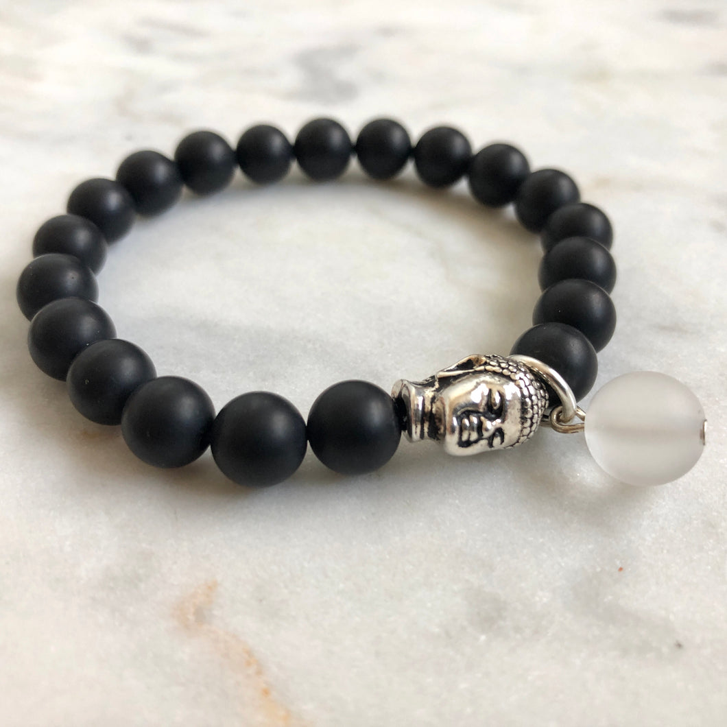 Inner Peace Bracelet - Onyx & Clear Quartz