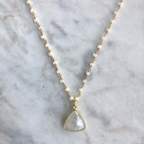 New Beginnings Triangle Necklace - Moonstone