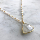 New Beginnings Triangle Necklace - Moonstone
