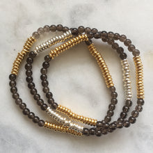 Smoky quartz layering bracelet