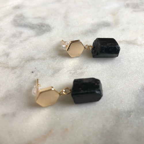 Harmony Earrings - Black Tourmaline