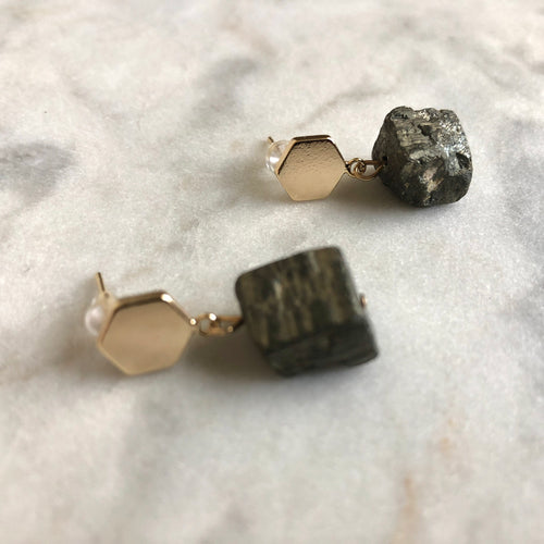 Harmony Earrings - Pyrite