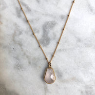 Strong Heart Necklace - Rose Quartz