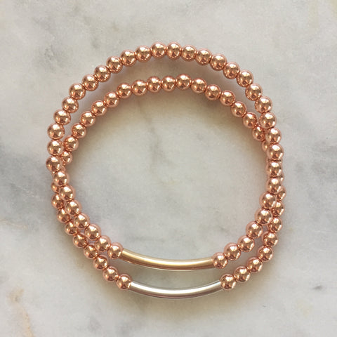 Simplicity Bracelet - Rose Gold Hematite