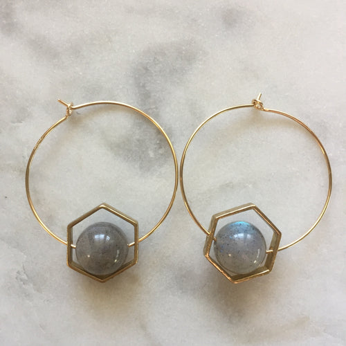 Satya Earrings - Labradorite