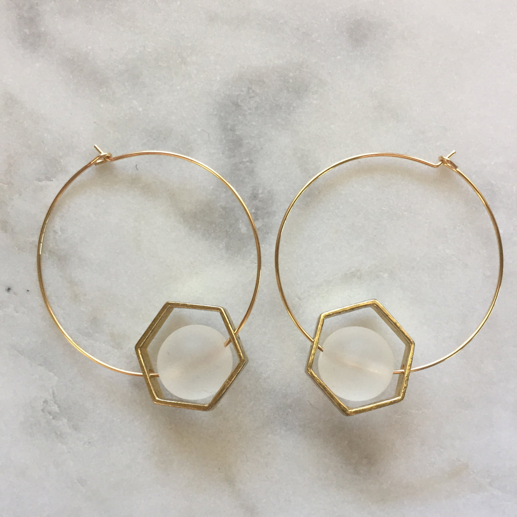 Satya Earrings - Clear Quartz