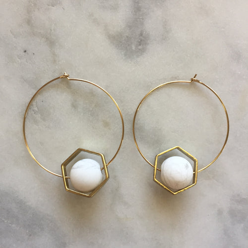 Satya Earrings - Howlite