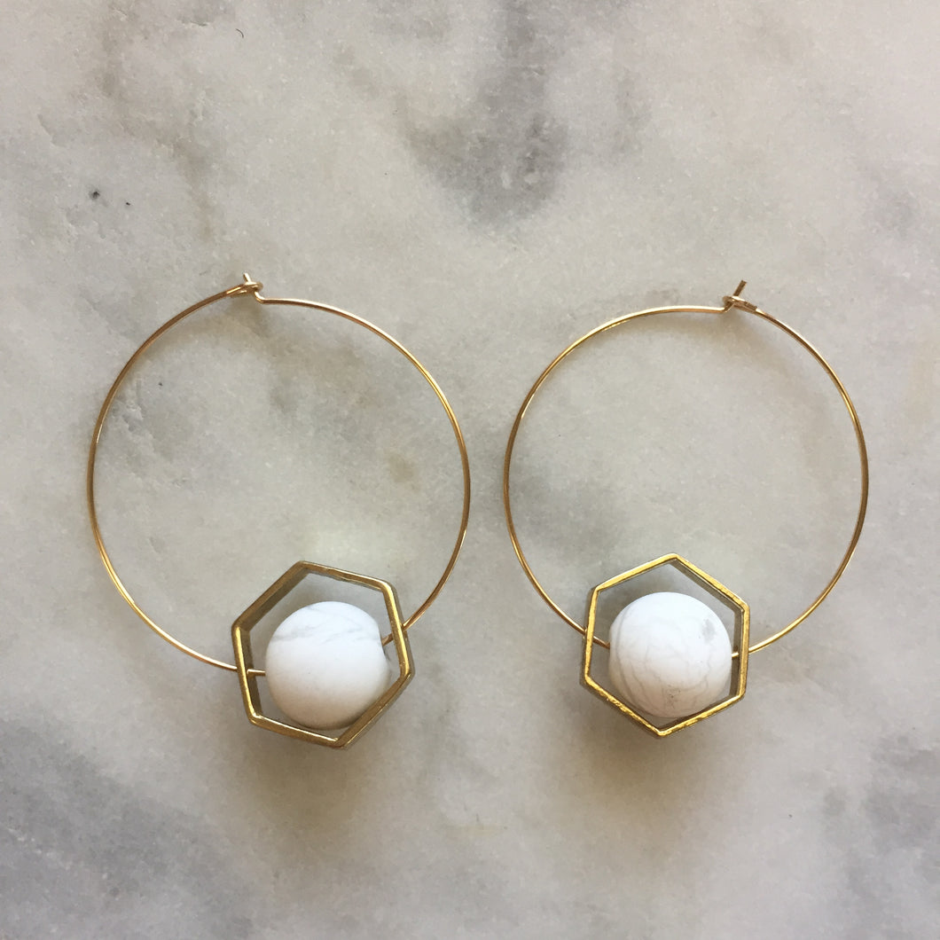 Satya Earrings - Howlite