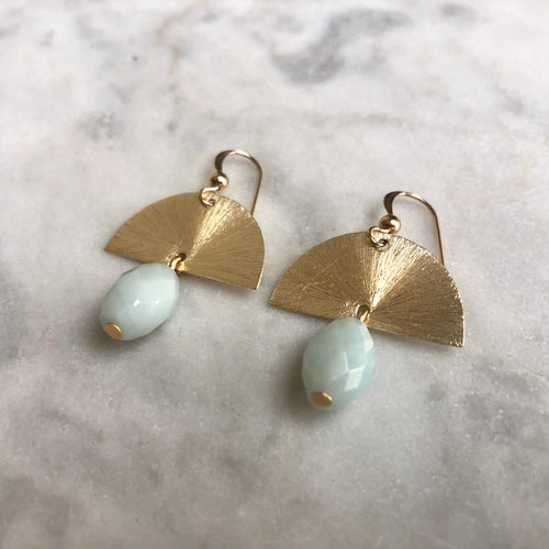 Sun Salutation Earrings - Amazonite