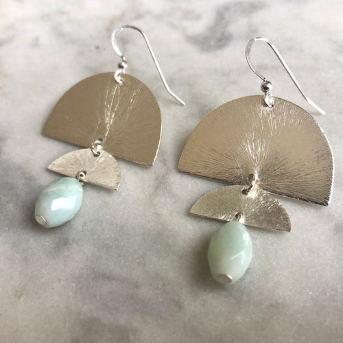 Sun Salutation Statement Earrings - Amazonite