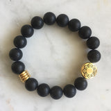Onyx & Lotus bead bracelet