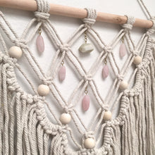 Moonstone & Rose Quartz Macrame Wall Hanging