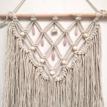 Moonstone & Rose Quartz Macrame Wall Hanging